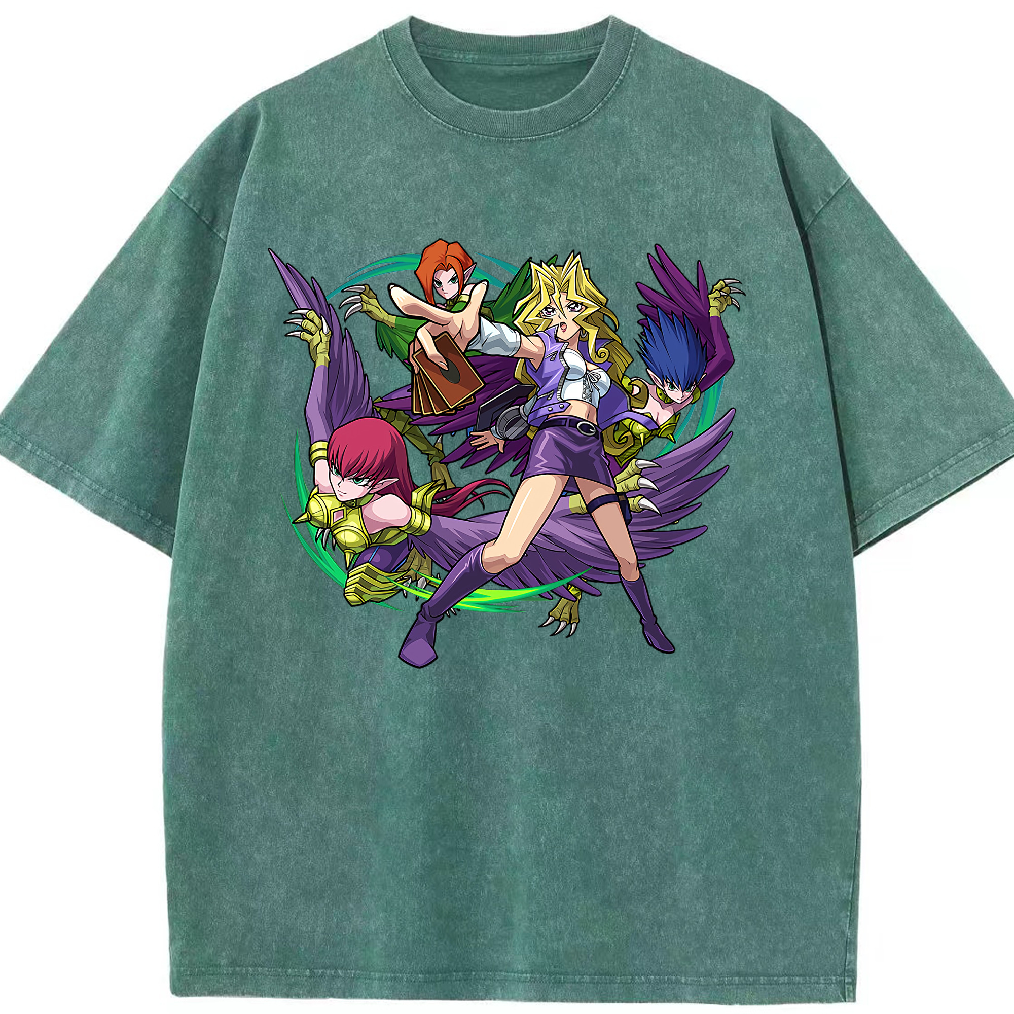 （画像用） 遊☆戯☆王 Yu-Gi-Oh! 綿100% ヴィンテージ風 半袖Tシャツ（フロントプリント）